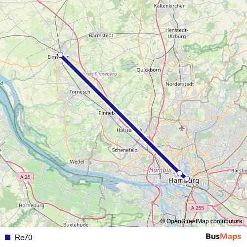Re70 bus Line Map