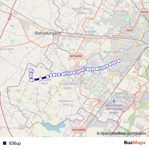 836up bus Line Map