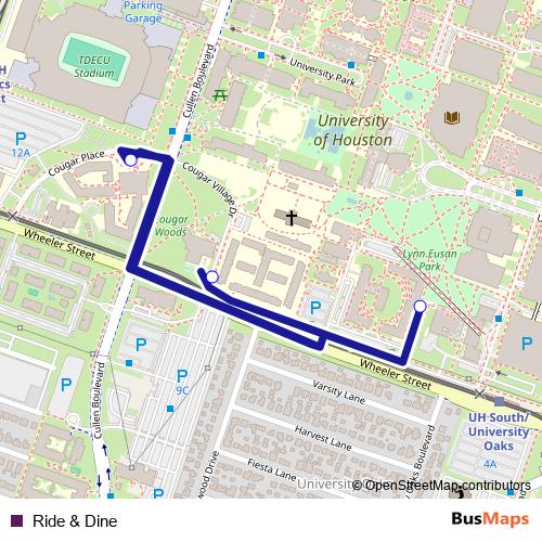 Ride & Dine bus Line Map