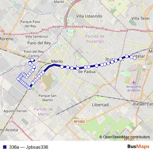 336a bus Line Map