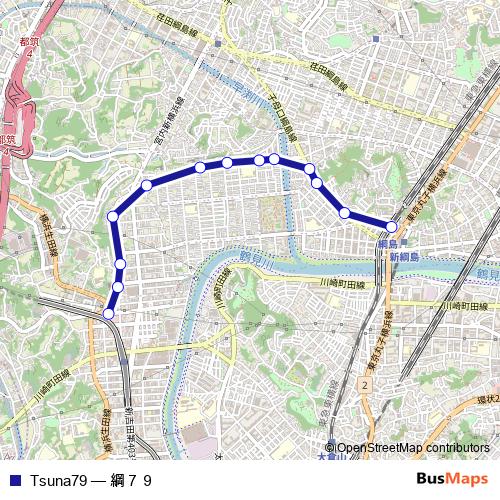Tsuna79 bus Line Map