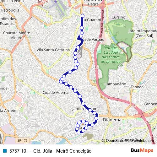 5757-10 bus Line Map