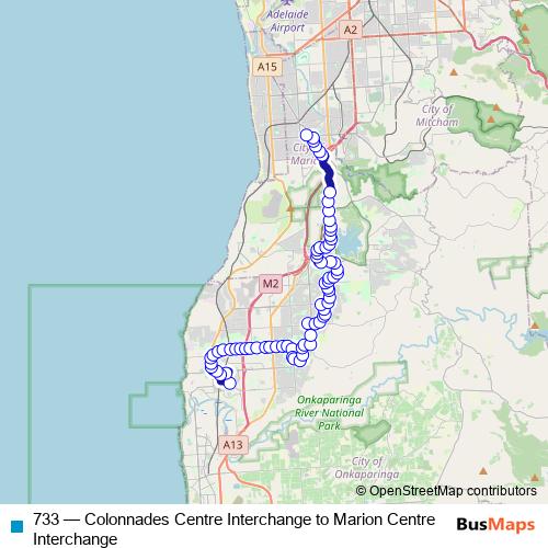 733 bus Line Map