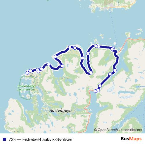 733 bus Line Map