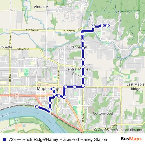 733 bus Line Map