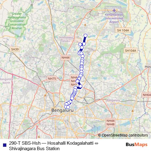 290-T SBS-Hsh bus Line Map