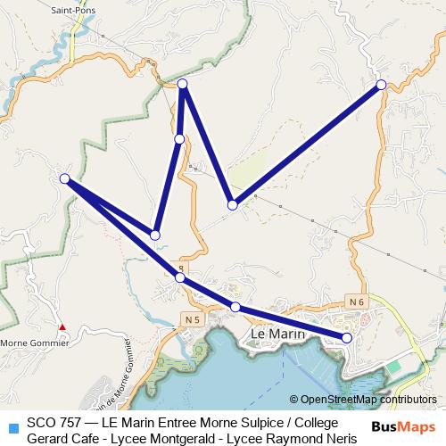 SCO 757 bus Line Map