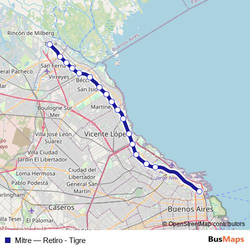 Mitre rail Line Map
