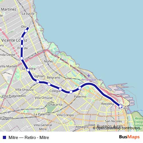 Mitre rail Line Map
