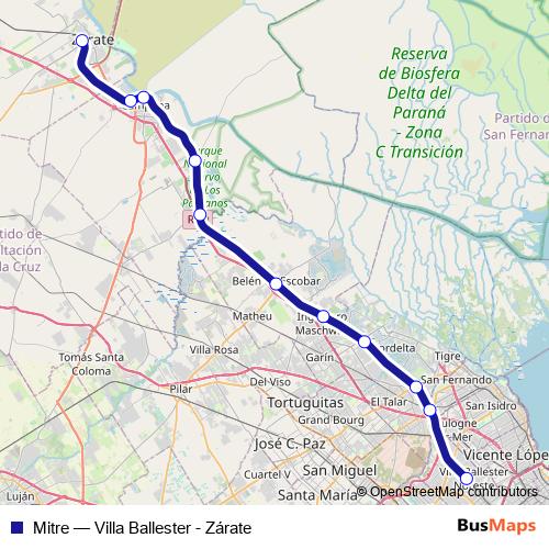 Mitre rail Line Map