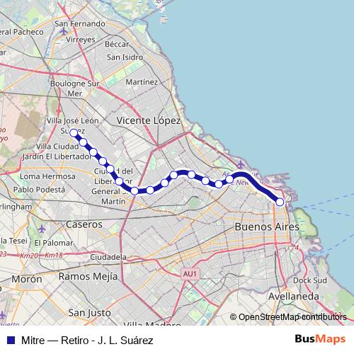 Mitre rail Line Map