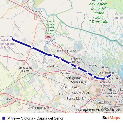 Mitre rail Line Map
