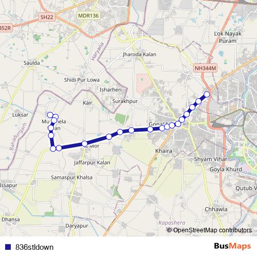 836stldown bus Line Map