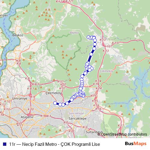 11r bus Line Map