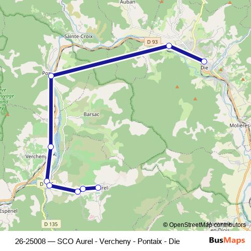 26-25008 bus Line Map