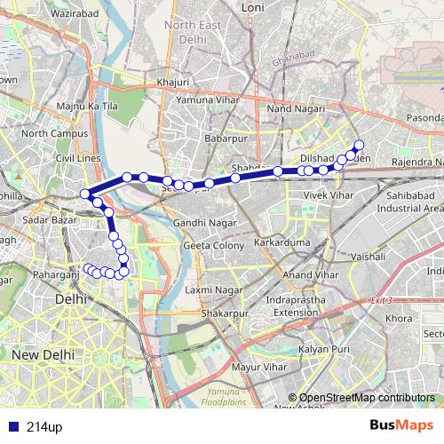 214up bus Line Map