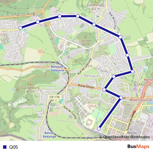 Q05 bus Line Map