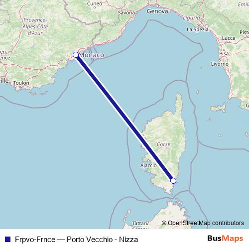 Frpvo-Frnce ferry Line Map