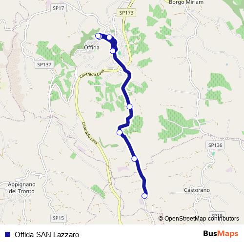 Offida-SAN Lazzaro bus Line Map