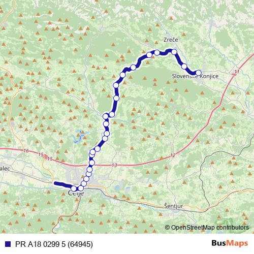 PR A18 0299 5 (64945) bus Line Map