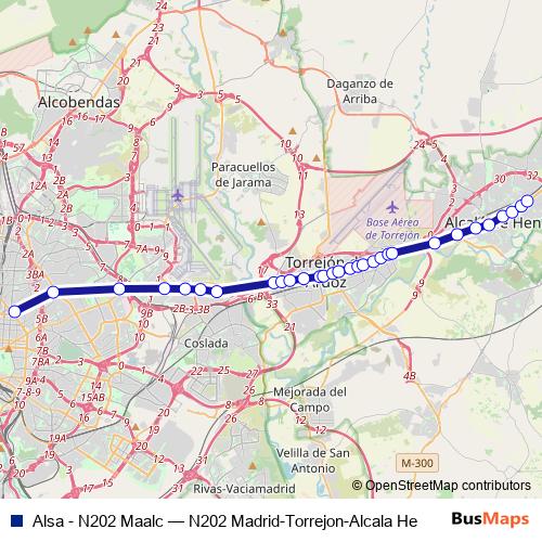 Alsa - N202 Maalc bus Line Map