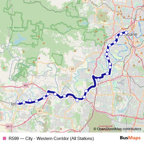 R599 bus Line Map