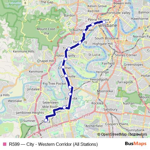 R599 bus Line Map