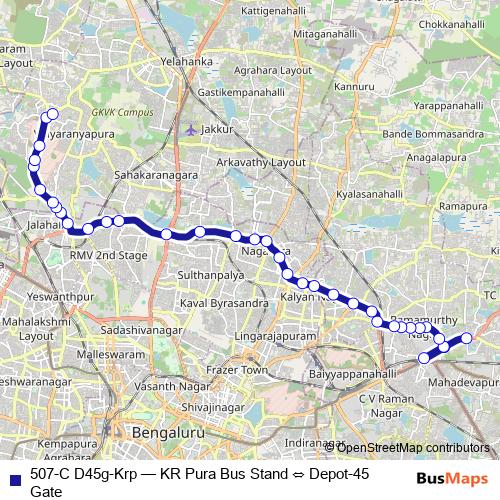 507-C D45g-Krp bus Line Map