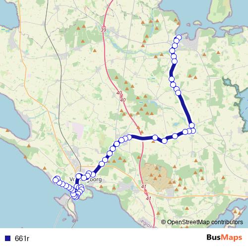 661r bus Line Map