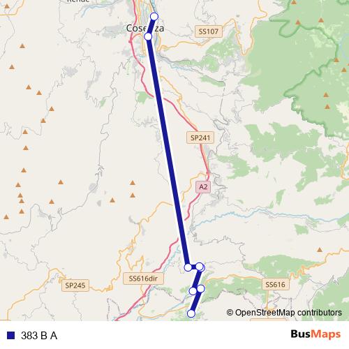 383 B A bus Line Map