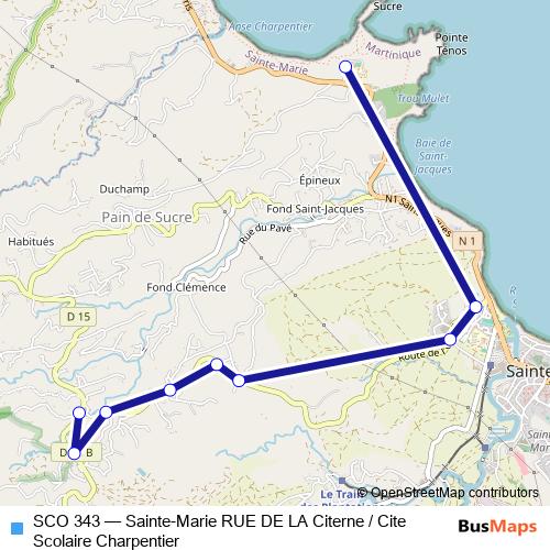 SCO 343 bus Line Map