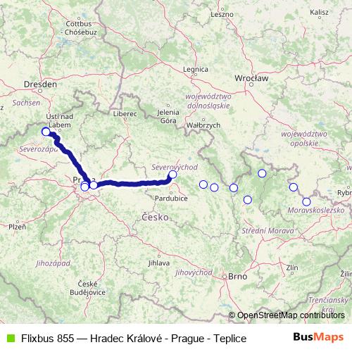 Flixbus 855 bus Line Map