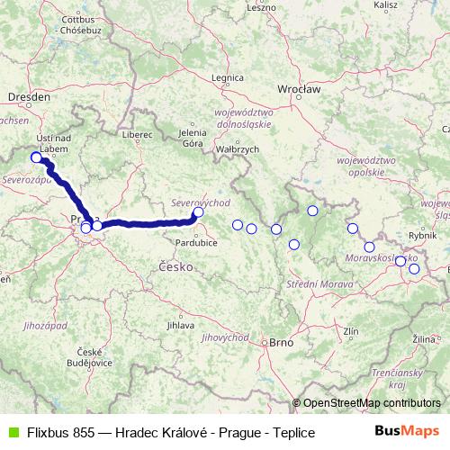 Flixbus 855 bus Line Map