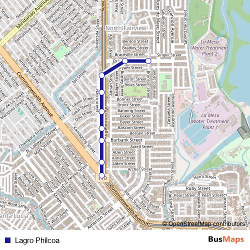 Lagro Philcoa bus Line Map