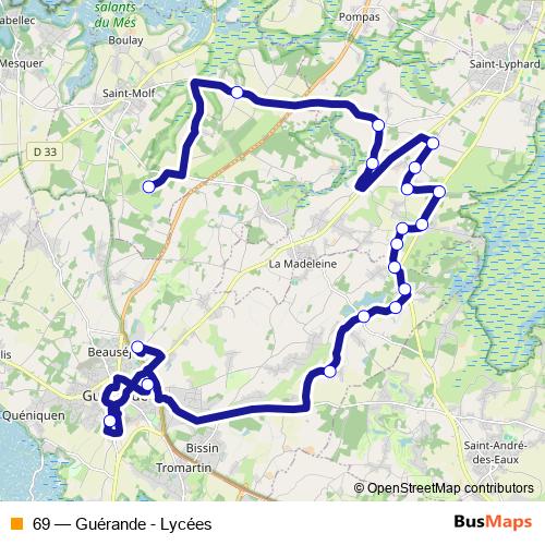 69 bus Line Map