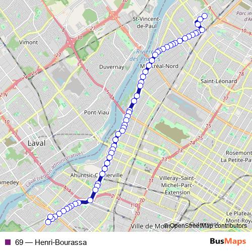 69 bus Line Map