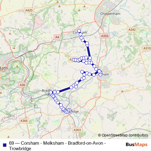 69 bus Line Map