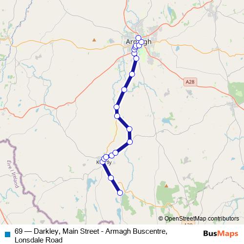 69 bus Line Map