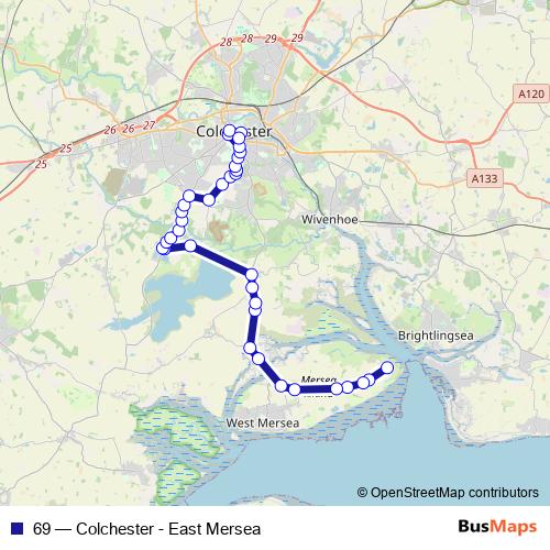 69 bus Line Map