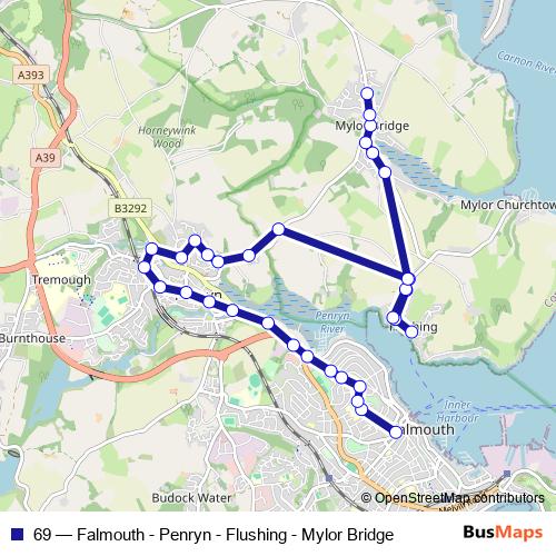 69 bus Line Map