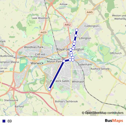 69 bus Line Map