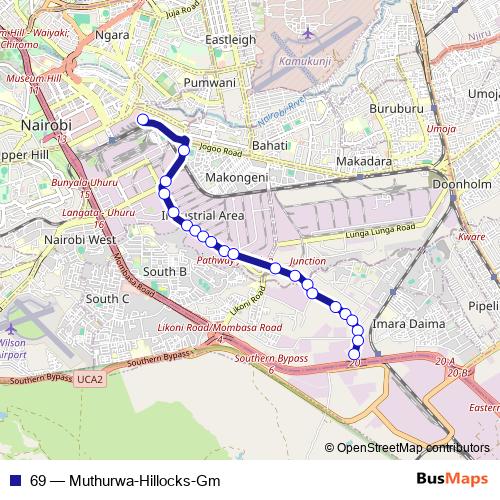 69 bus Line Map