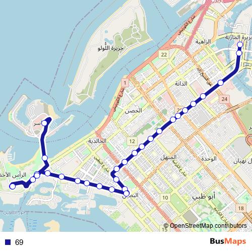 69 bus Line Map