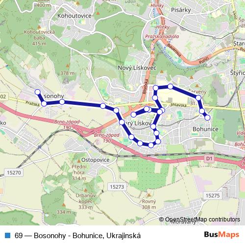 69 bus Line Map