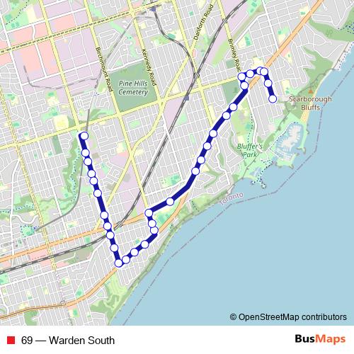 69 bus Line Map