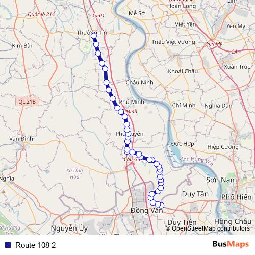 Route 108 2 bus Line Map