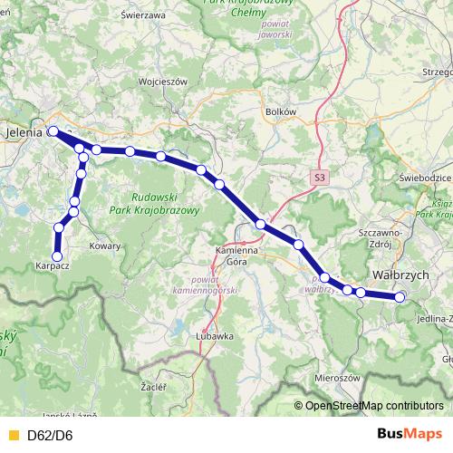 D62/D6 rail Line Map