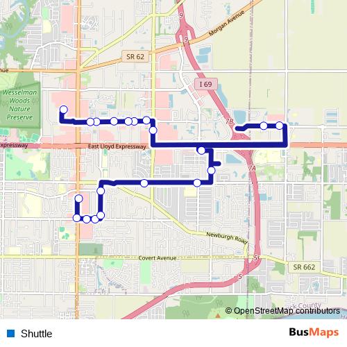 Shuttle bus Line Map