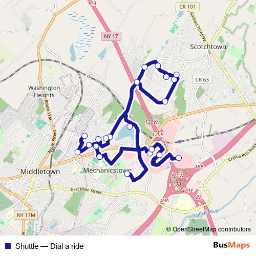 Shuttle bus Line Map