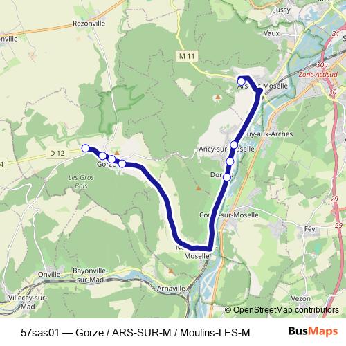 57sas01 bus Line Map